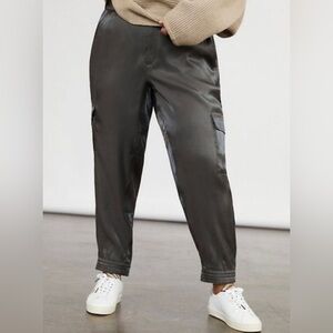 Women's Anthropologie Reflective Satin Shimmer Cargo Pants - Size (M) NWT